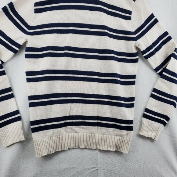 AMERICAN RAG Sweater Men's Long Sleeve Striped 1/4 Zip Pullover White Large - Picture 9 of 12